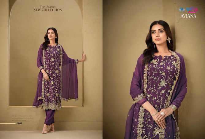 Aviana By Vipul Organza Embroidered Salwar Kameez Wholesale Price In Surat
